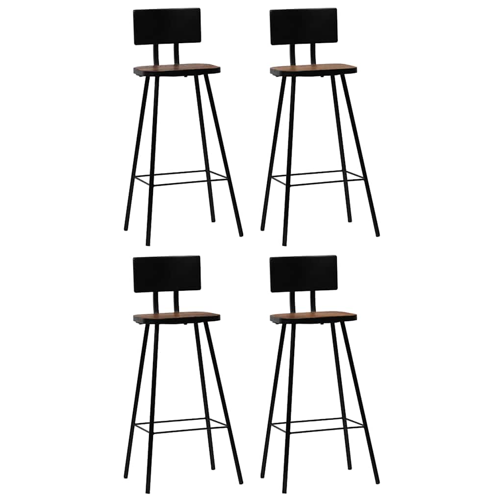 Bar stools, 4 pcs., solid reclaimed wood