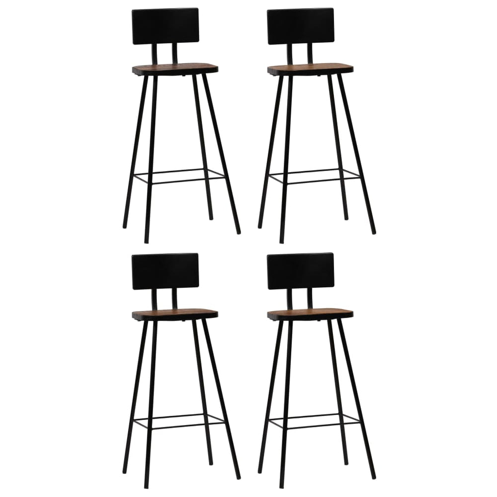 Bar stools, 4 pcs., solid reclaimed wood