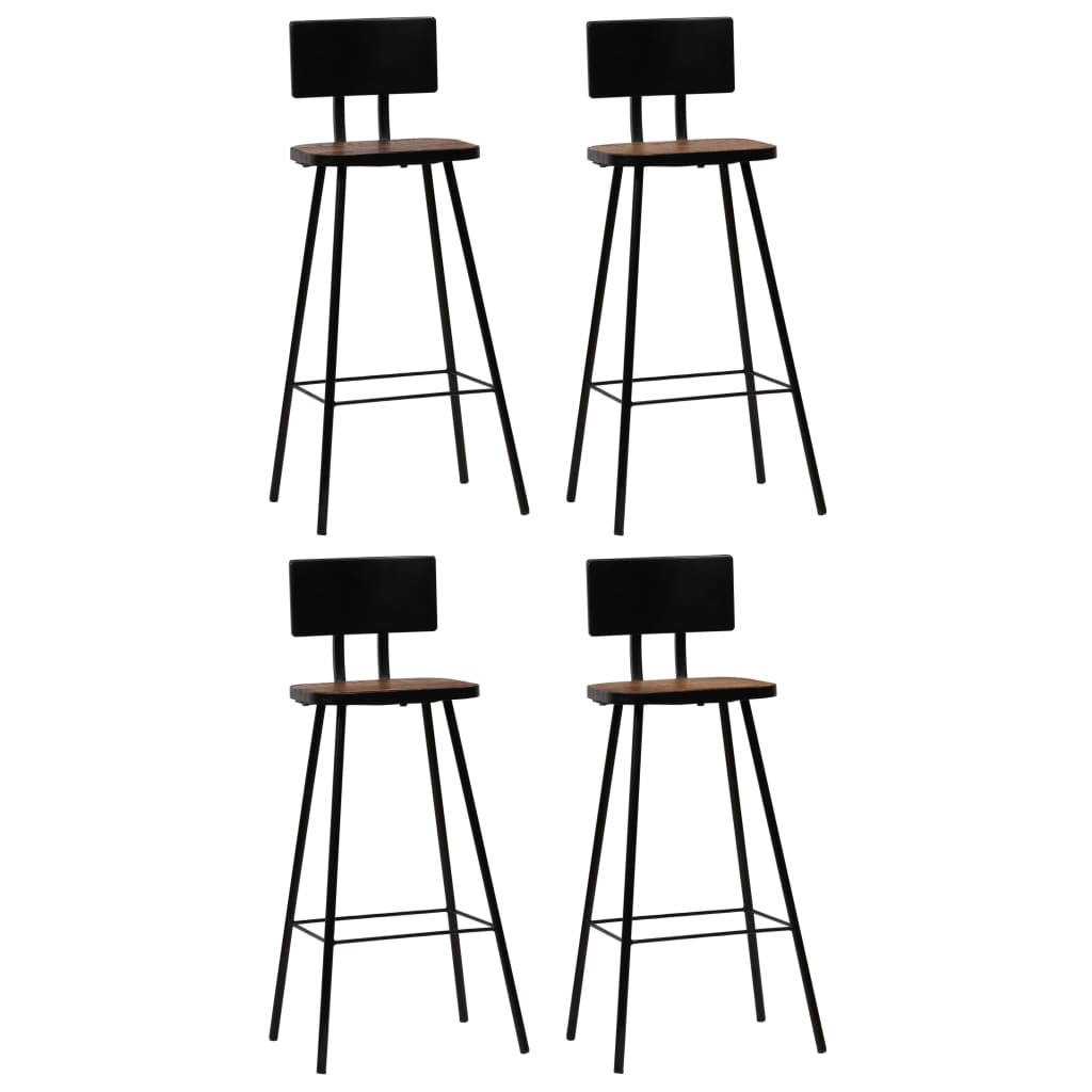 Bar stools, 4 pcs., solid reclaimed wood
