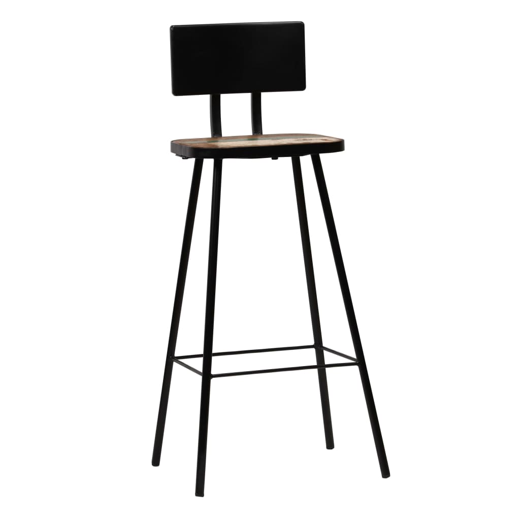 Bar Stools, 2 pcs, Solid Reclaimed Wood