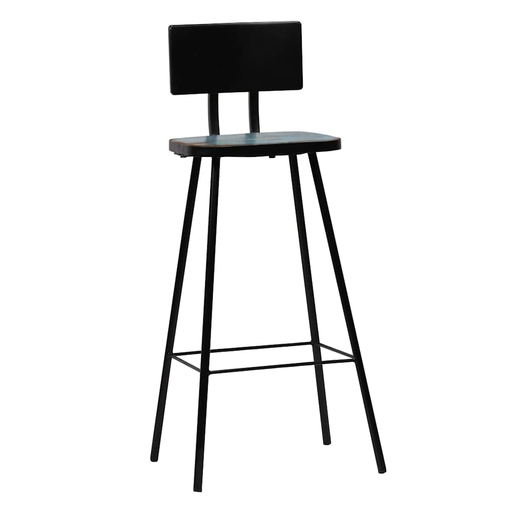 Bar Stools, 2 pcs, Solid Reclaimed Wood