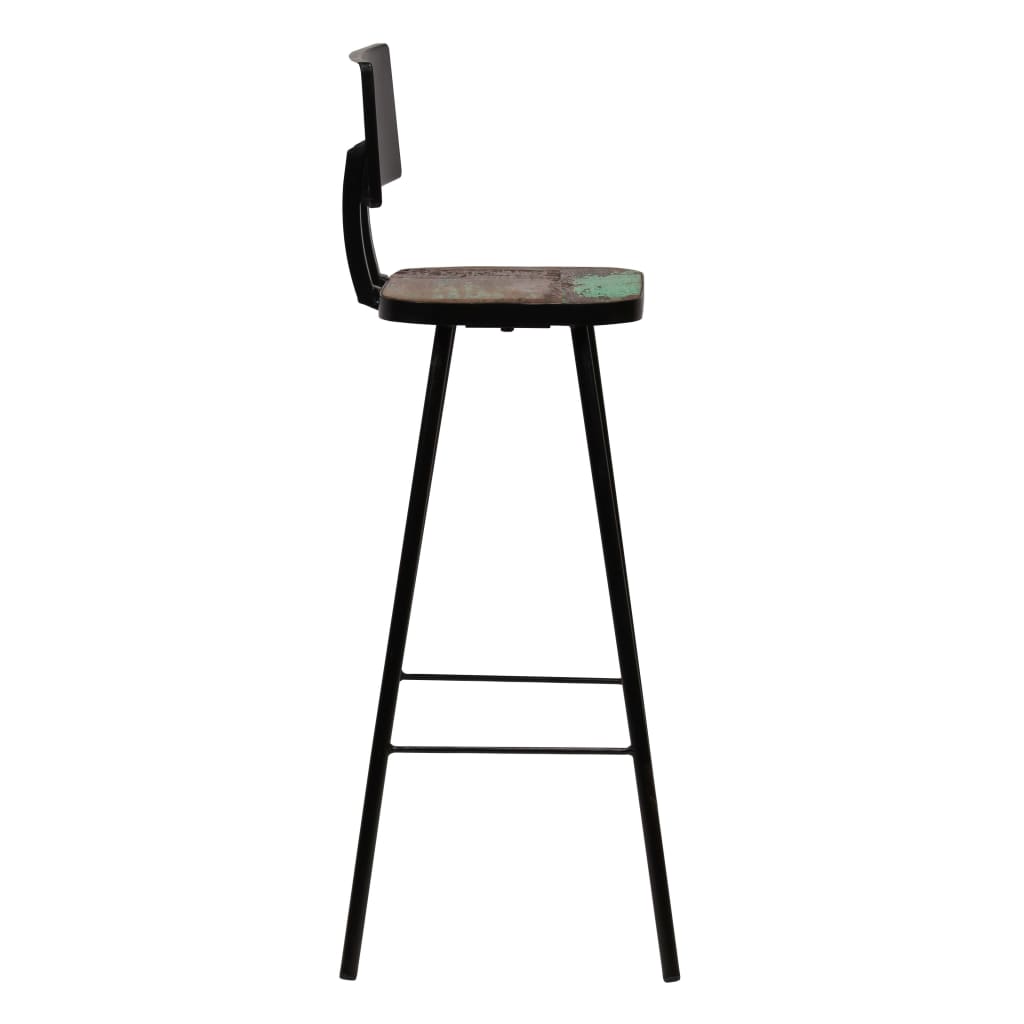 Bar Stools, 2 pcs, Solid Reclaimed Wood