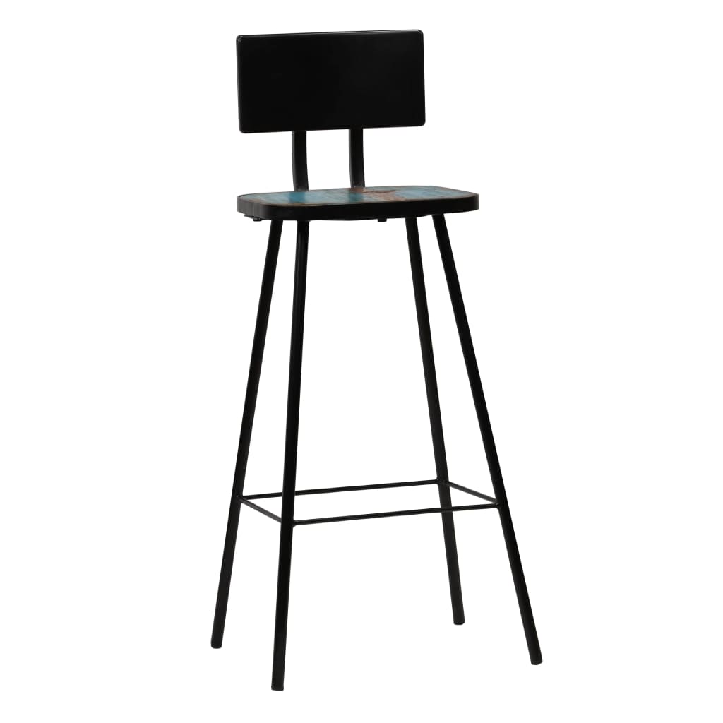 Bar Stools, 2 pcs, Solid Reclaimed Wood