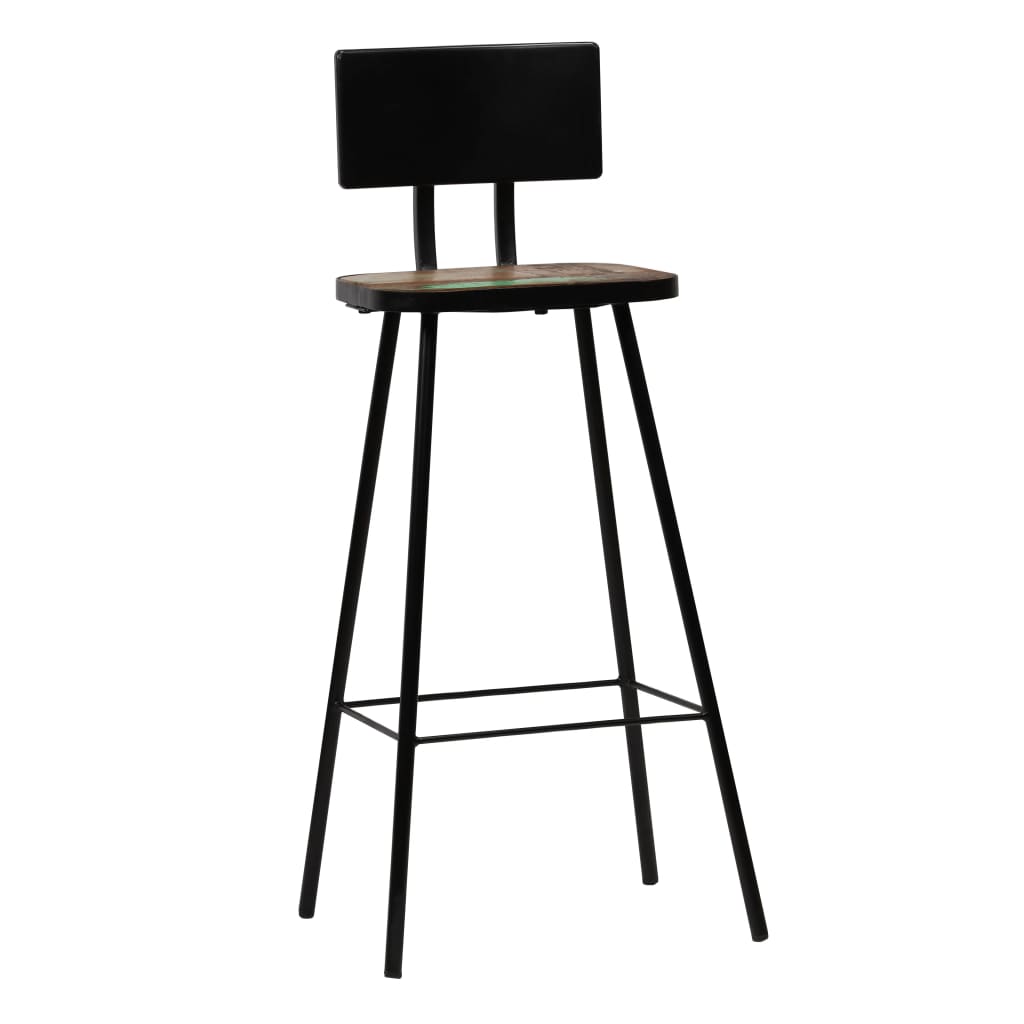 Bar Stools, 2 pcs, Solid Reclaimed Wood