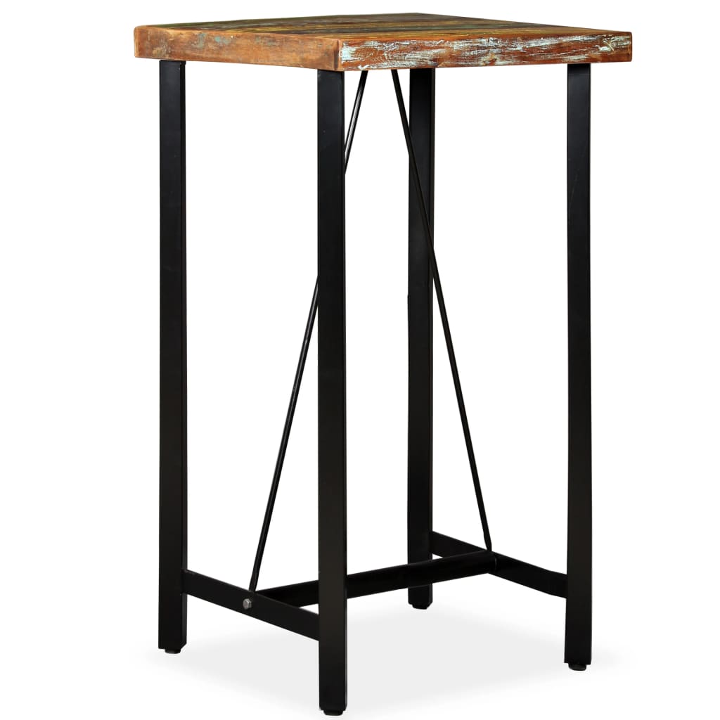 Bar table, solid reclaimed wood, 60x60x107cm