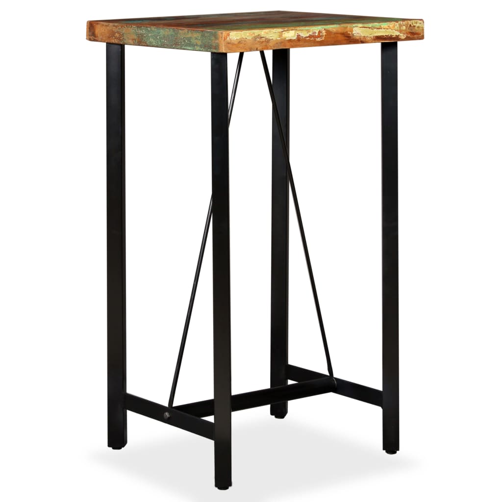 Bar table, solid reclaimed wood, 60x60x107cm