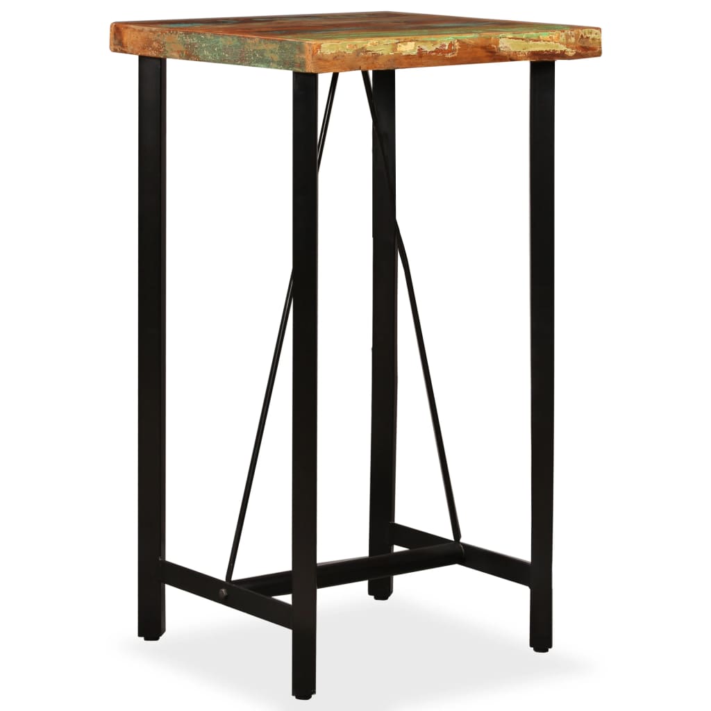 Bar table, solid reclaimed wood, 60x60x107cm