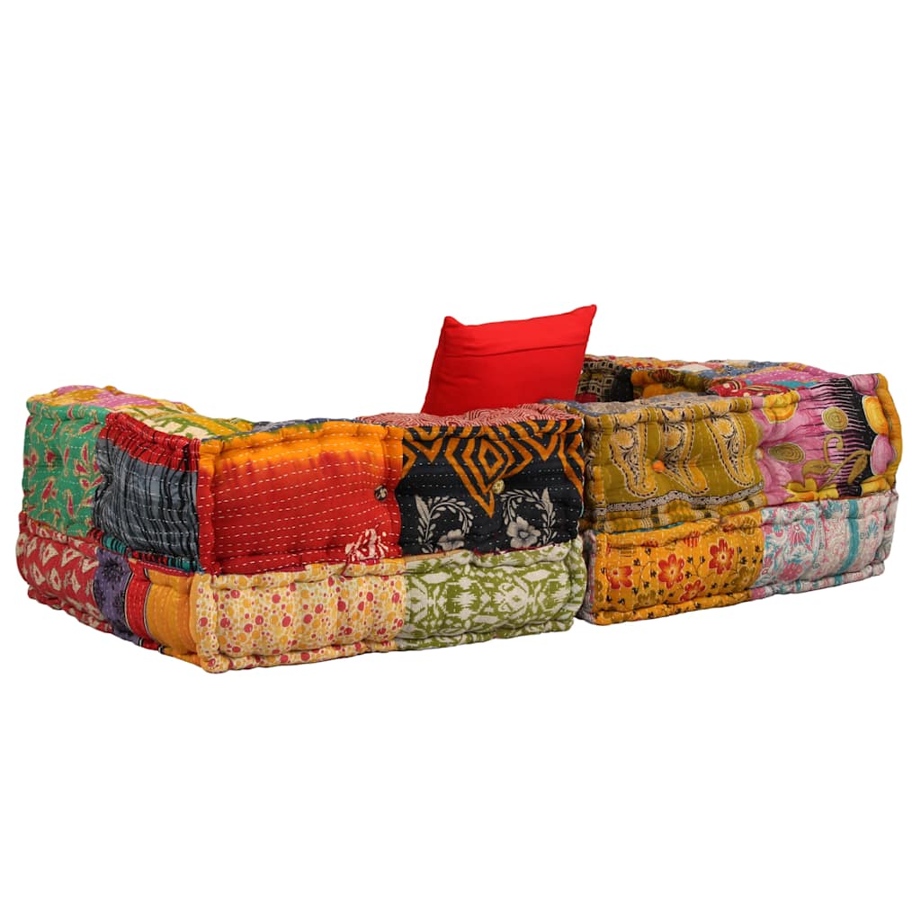 Modular ottoman, patchwork, two-seater