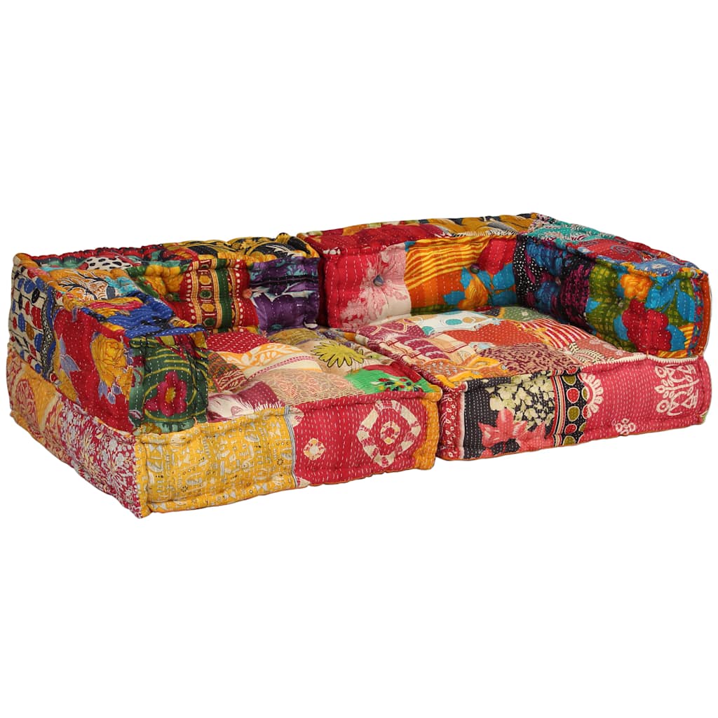 Modular ottoman, patchwork, two-seater