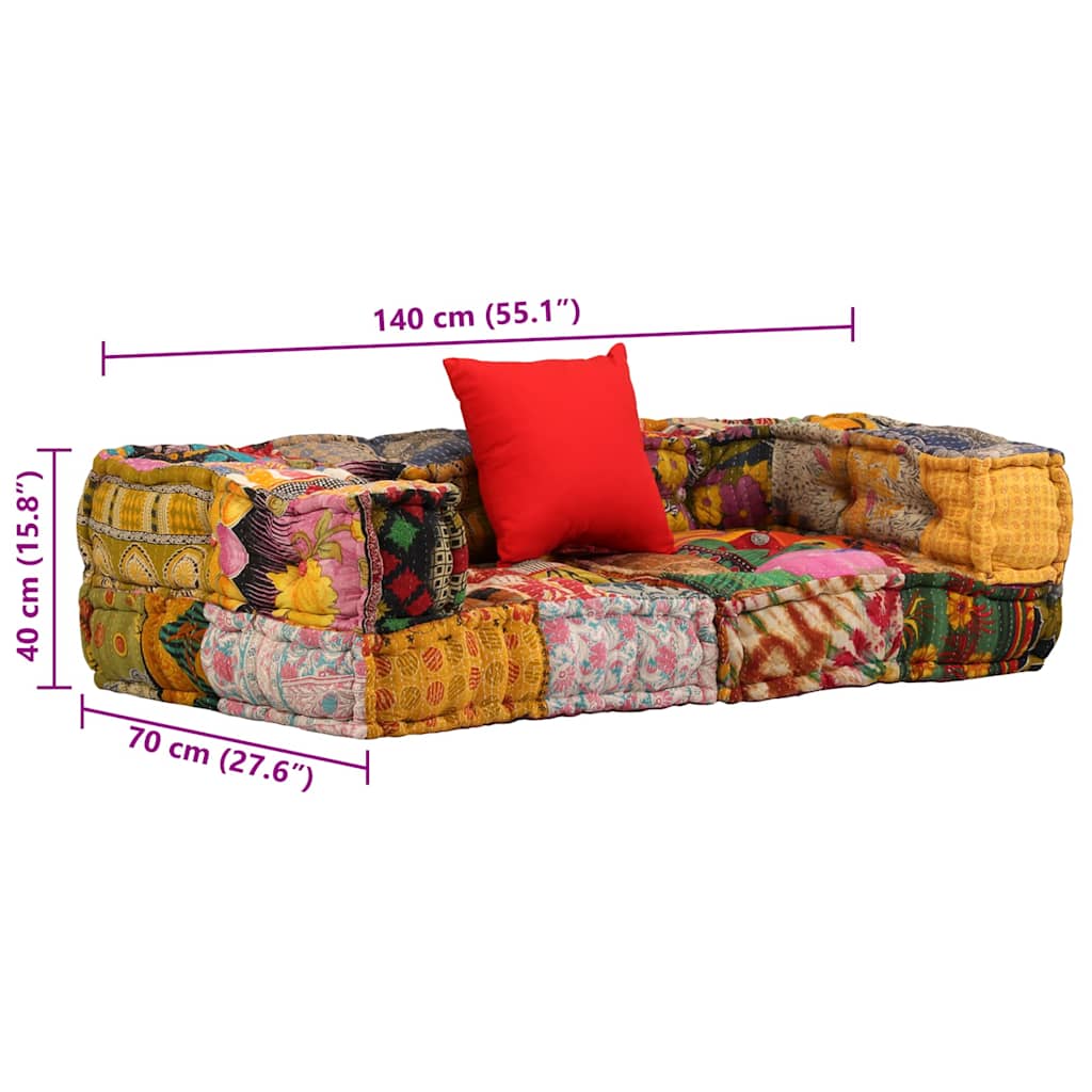 Modular ottoman, patchwork, two-seater