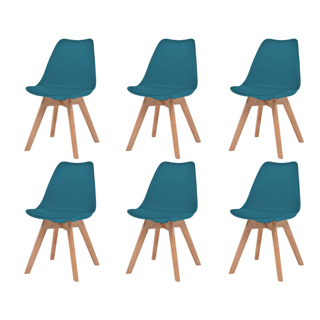 Dining chairs, 6 pcs., turquoise, plastic