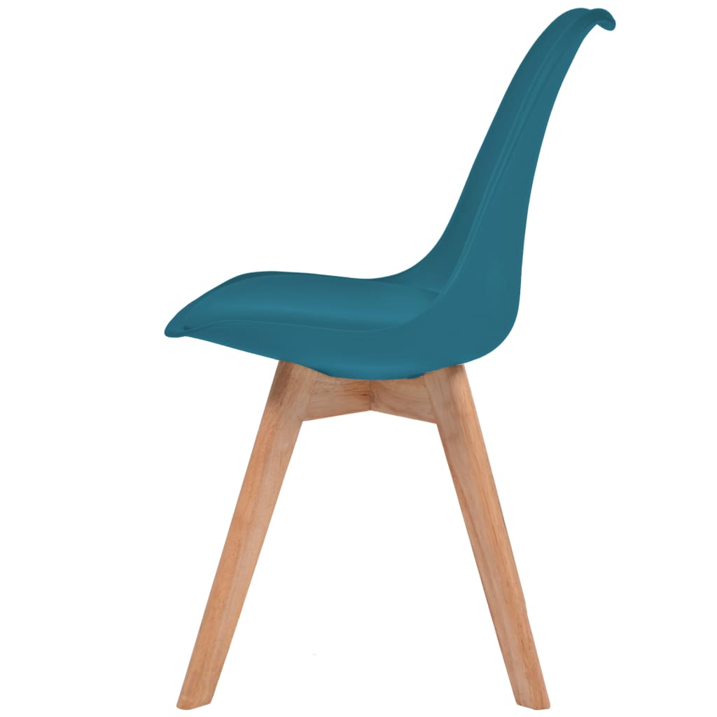 Dining chairs, 6 pcs., turquoise, plastic