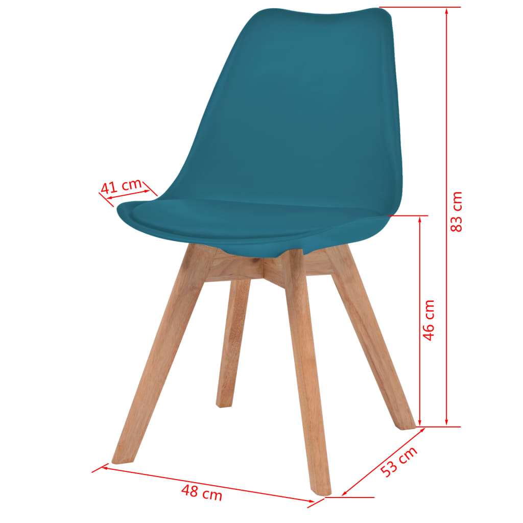 Dining chairs, 6 pcs., turquoise, plastic