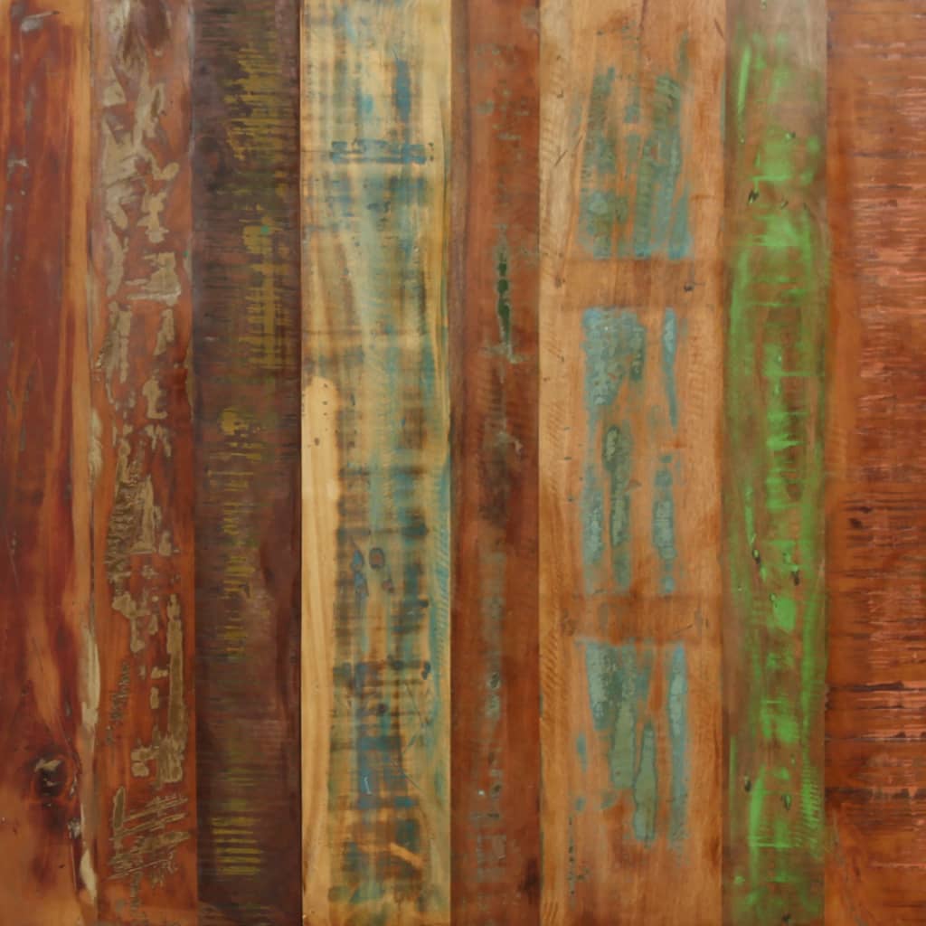 Dining table, reclaimed wood and cross steel frame, 180cm