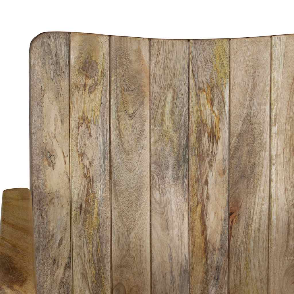 Two-seater bench, solid mango wood and steel