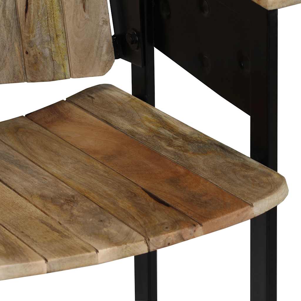 Two-seater bench, solid mango wood and steel