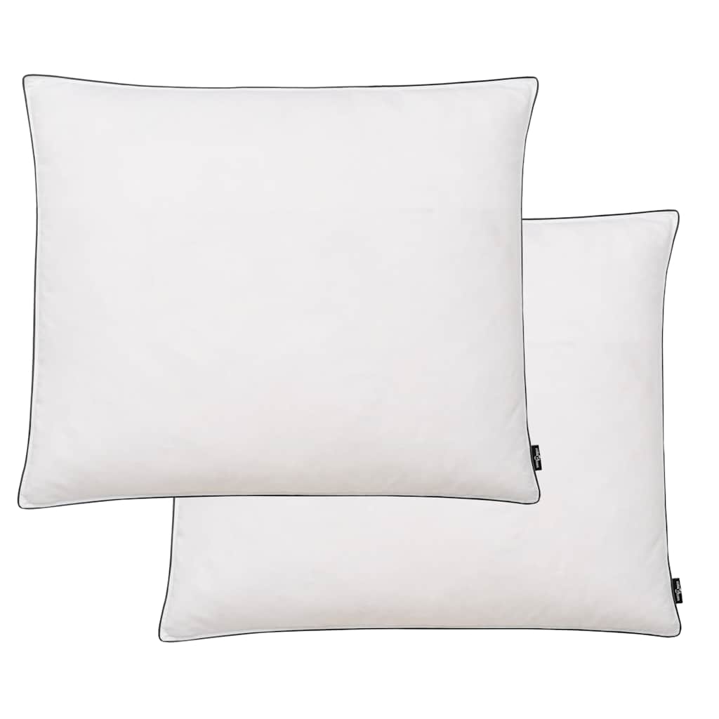 Pillows, 2 pcs., white, feather-filled, lightweight, 70x60cm