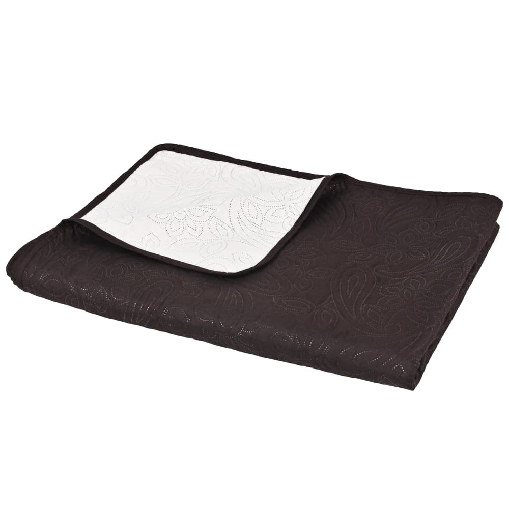 Reversible Quilted Blanket, 230x260cm, Cream and Brown