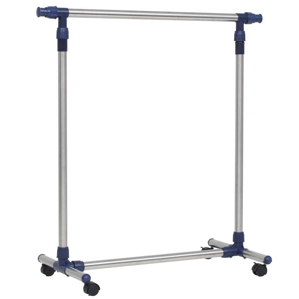 Adjustable clothes rack, silver, 165x44x150cm, stainless steel