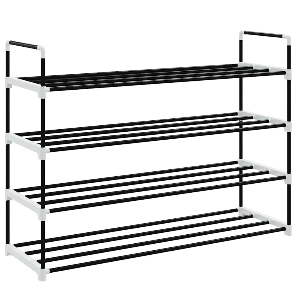 Stovas batams, 4 lentynos, metalas ir plastikas, juodas