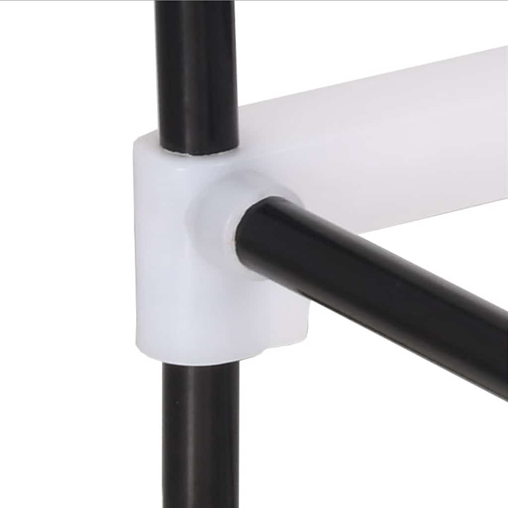 Stovas batams, 4 lentynos, metalas ir plastikas, juodas