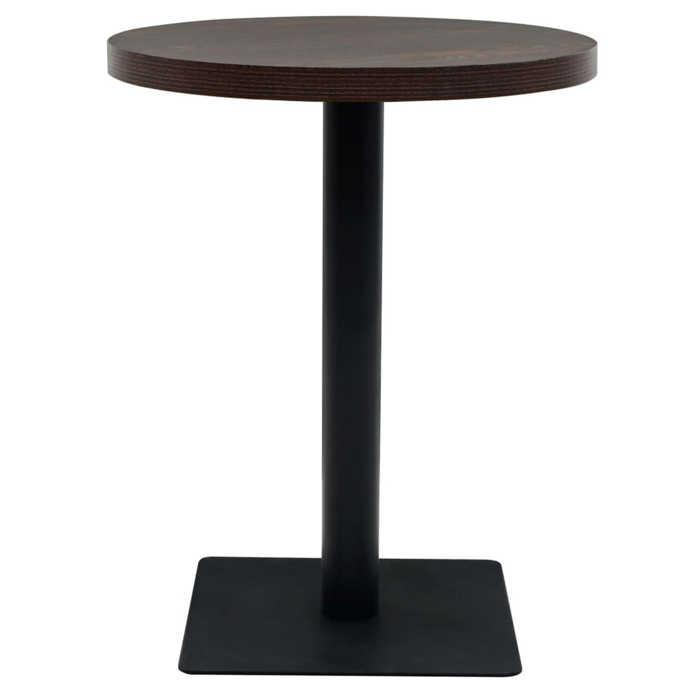 Bistro table, MDF and steel, round, 60x75cm, dark ash
