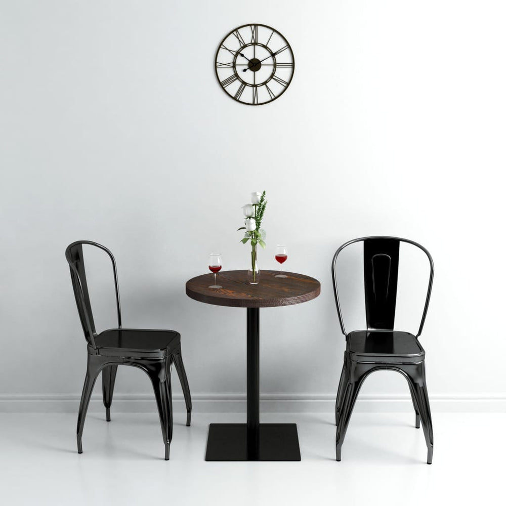 Bistro table, MDF and steel, round, 60x75cm, dark ash