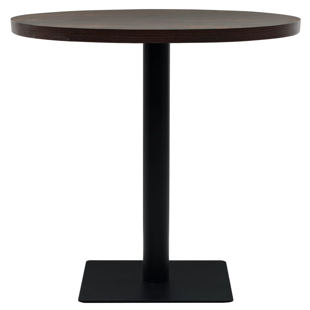 Bistro table, MDF and steel, round, 80x75cm, dark ash