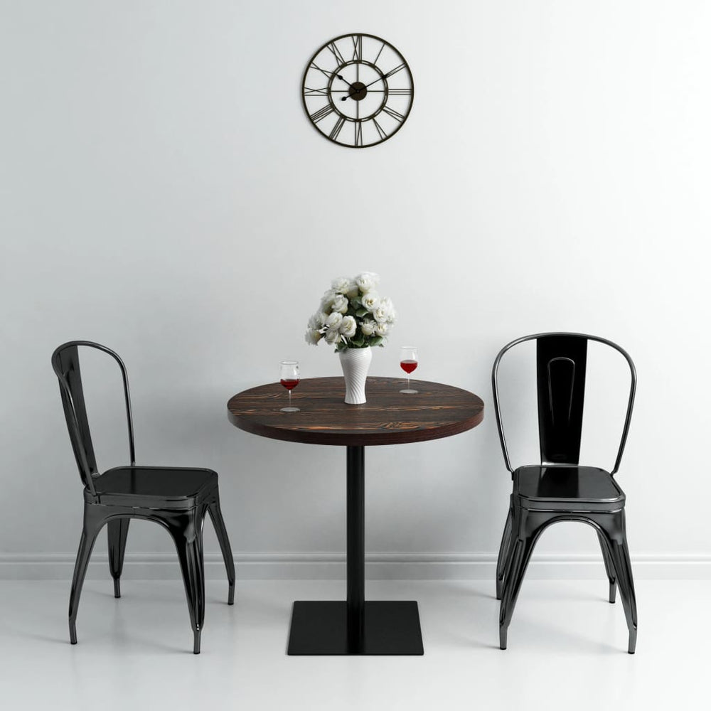 Bistro table, MDF and steel, round, 80x75cm, dark ash
