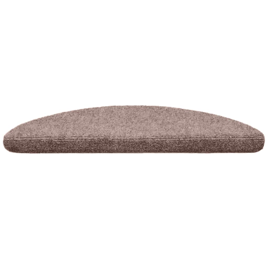 Laiptų kilimėliai, lipnūs, 15 vnt., 56x17x3 cm, šviesiai rudos spalvos, pusapvaliai
