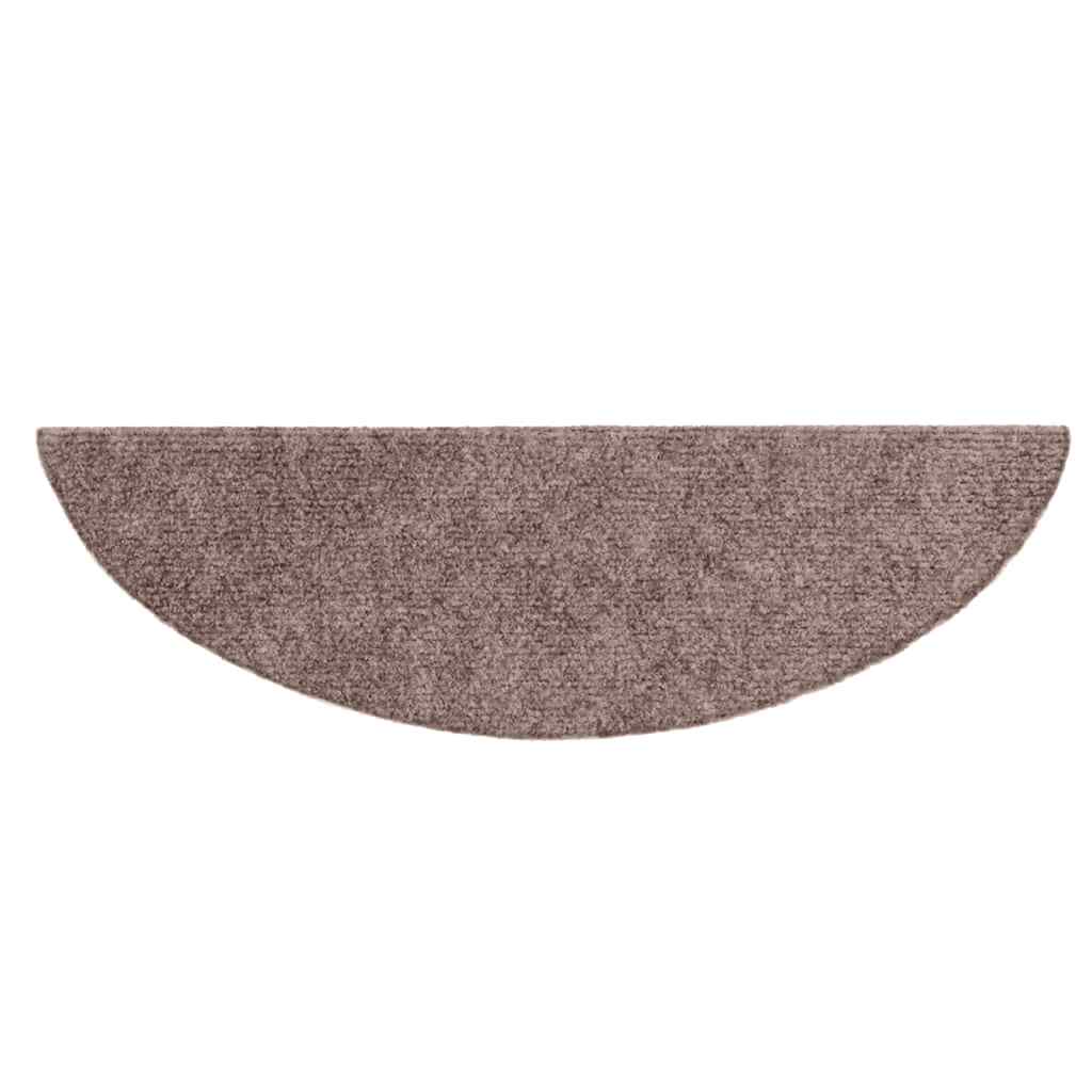Laiptų kilimėliai, lipnūs, 15 vnt., 56x17x3 cm, šviesiai rudos spalvos, pusapvaliai