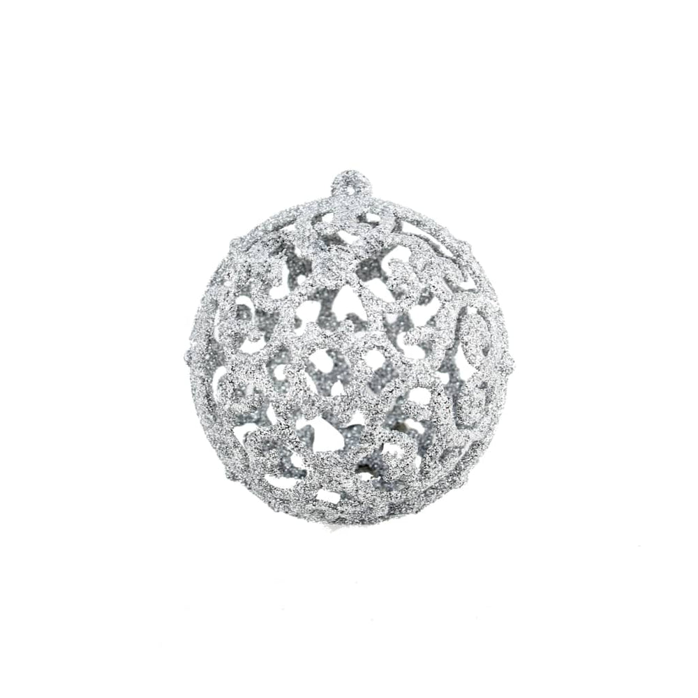 Christmas tree bauble set, 100 pcs, silver, 3/4/6cm