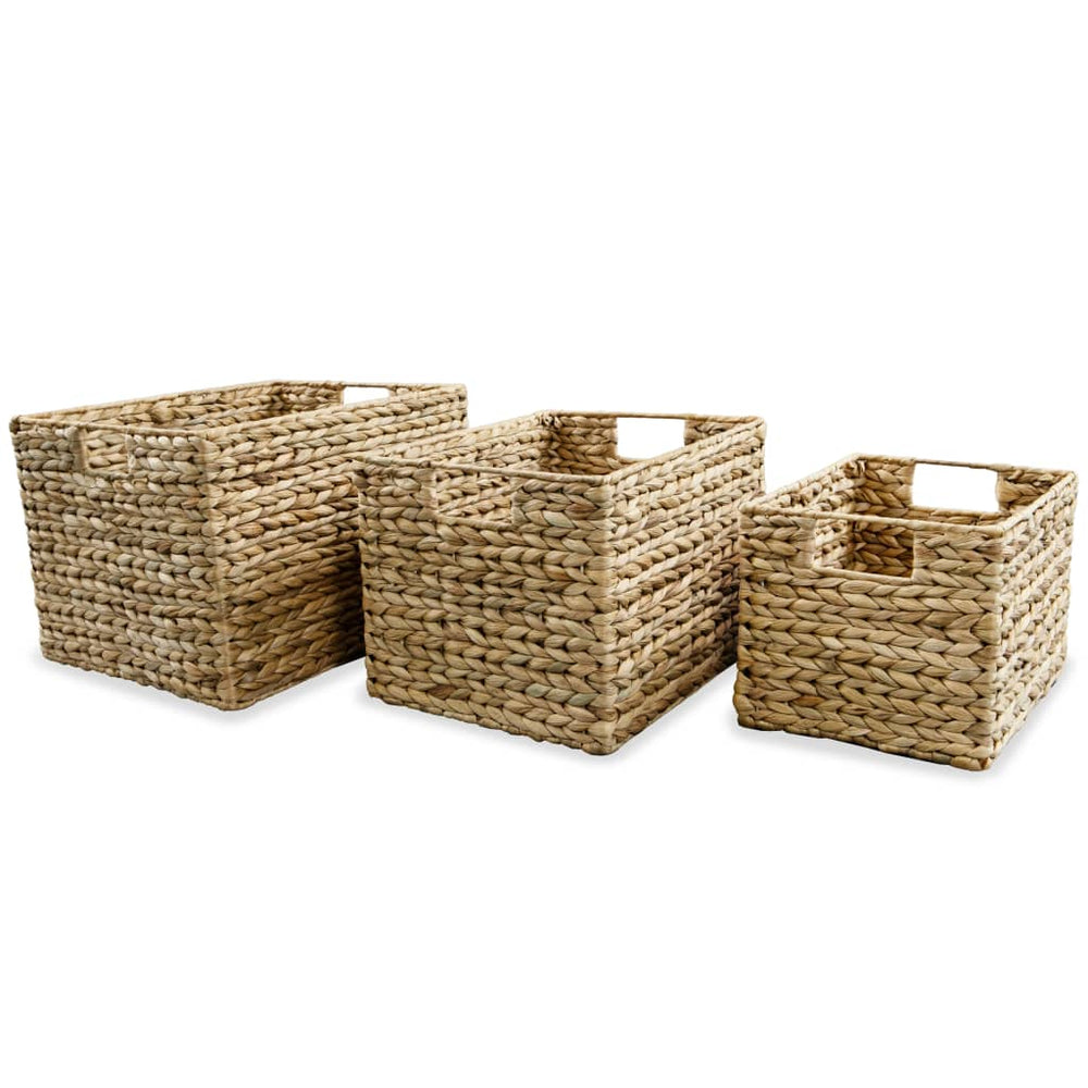 Storage baskets, 3 pcs., water hyacinth