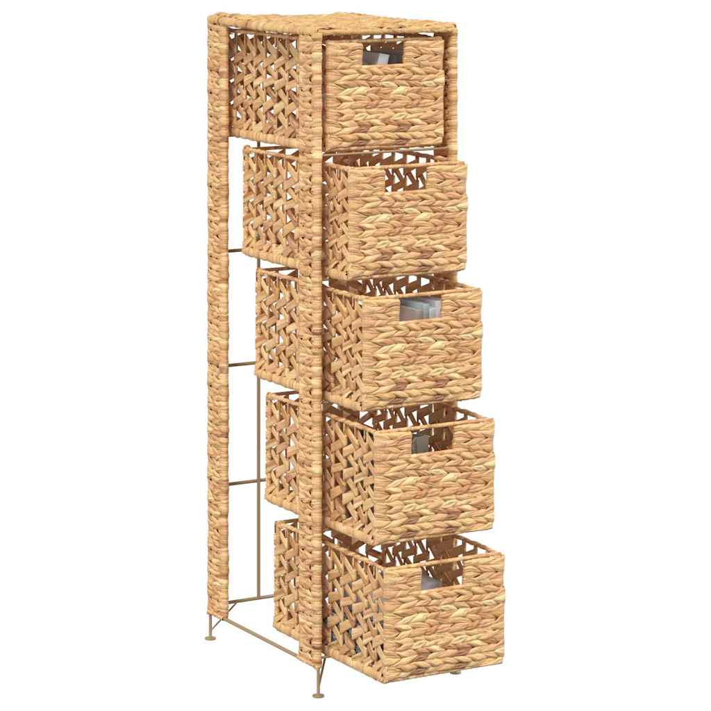 Kumode ar 5 groziem, 25,5x37x100cm, ūdens hiacinte