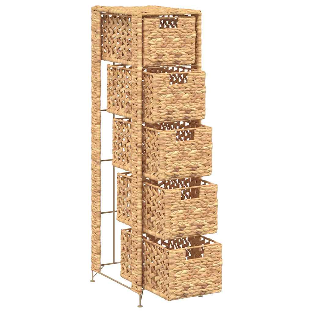 Kumode ar 5 groziem, 25,5x37x100cm, ūdens hiacinte