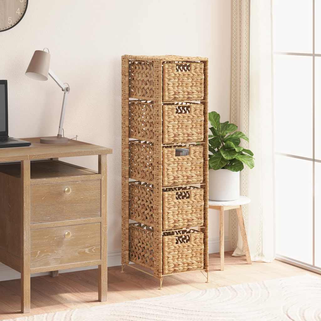 Kumode ar 5 groziem, 25,5x37x100cm, ūdens hiacinte