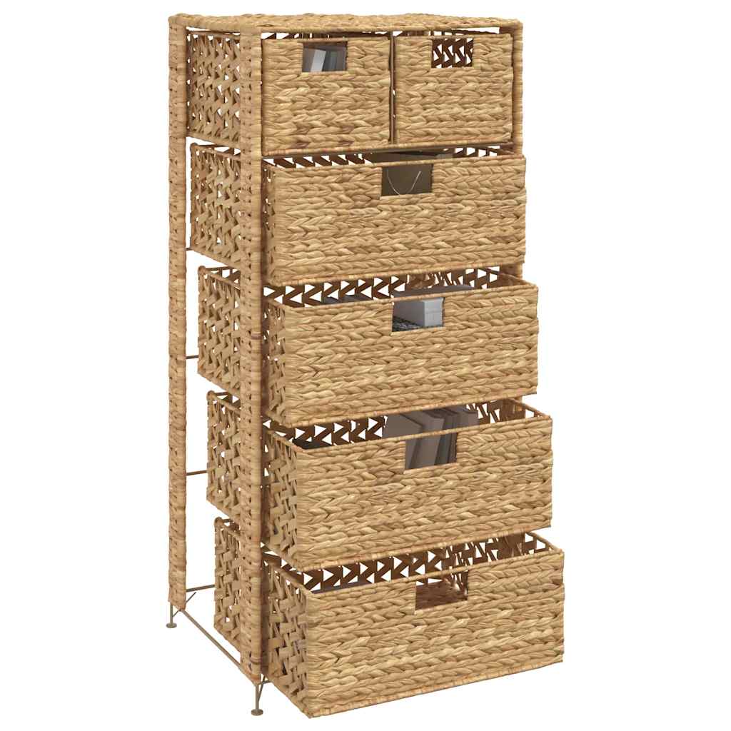 Chest of 6 drawers, 47 x 37 x 100 cm, water hyacinth