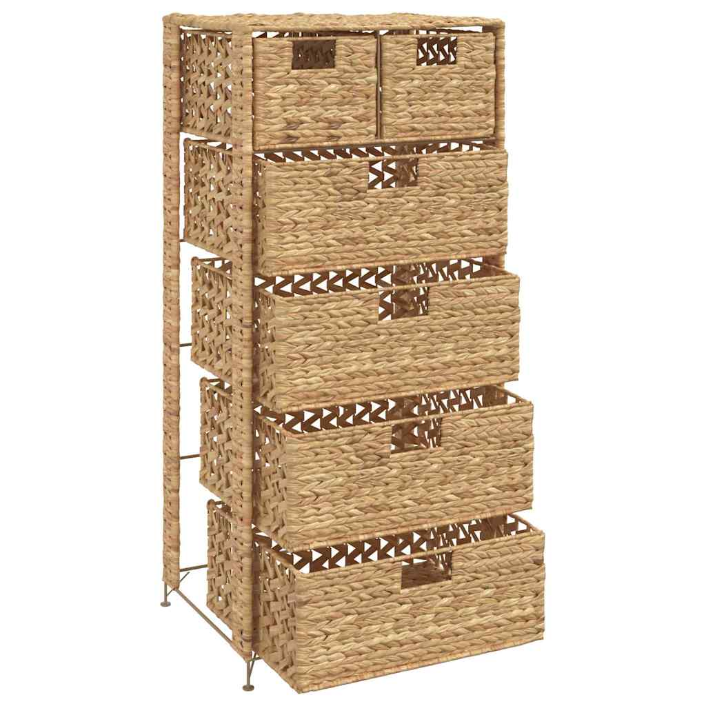 Chest of 6 drawers, 47 x 37 x 100 cm, water hyacinth