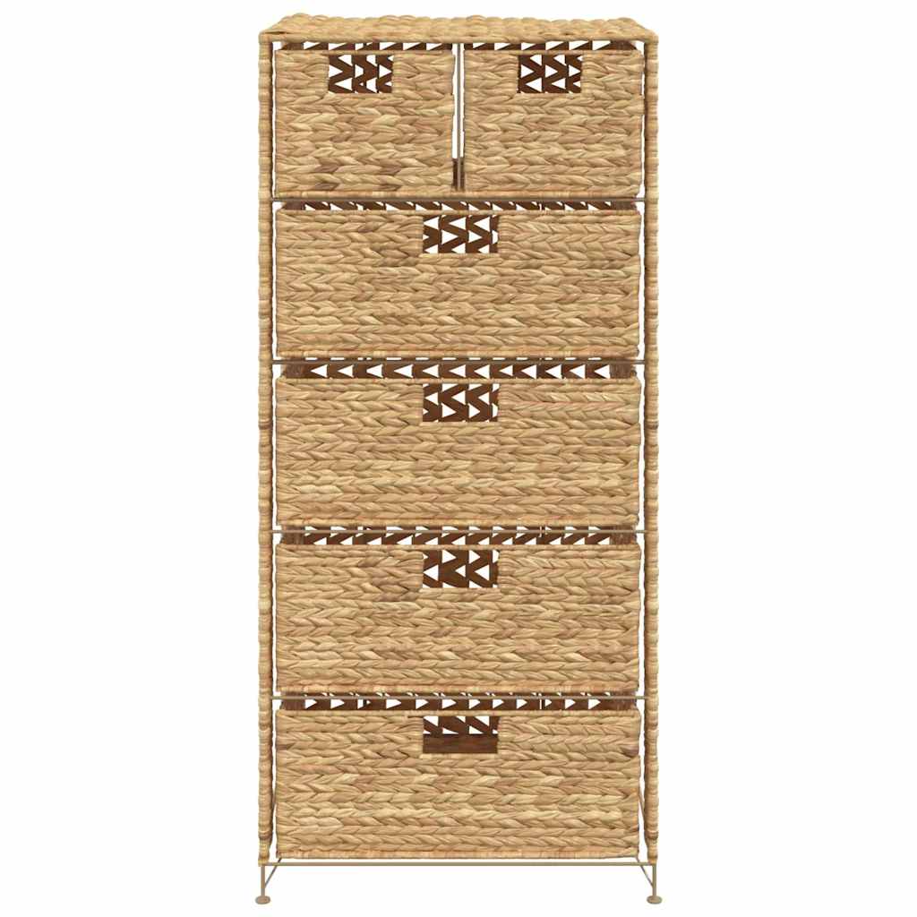 Chest of 6 drawers, 47 x 37 x 100 cm, water hyacinth