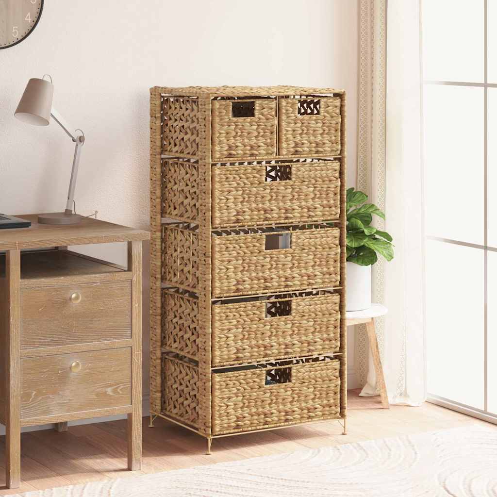 Chest of 6 drawers, 47 x 37 x 100 cm, water hyacinth