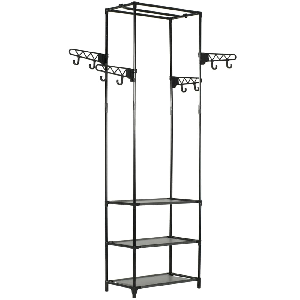 Clothes rack, steel and non-woven fabric, 55x28.5x175cm, black