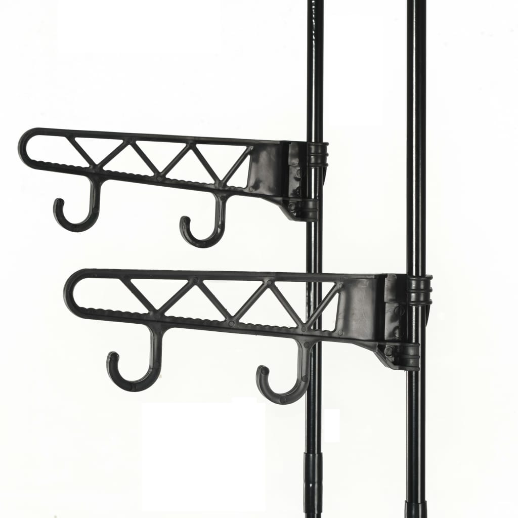 Drēbju pakaramais, tērauds un neausts audums, 55x28,5x175cm, melns