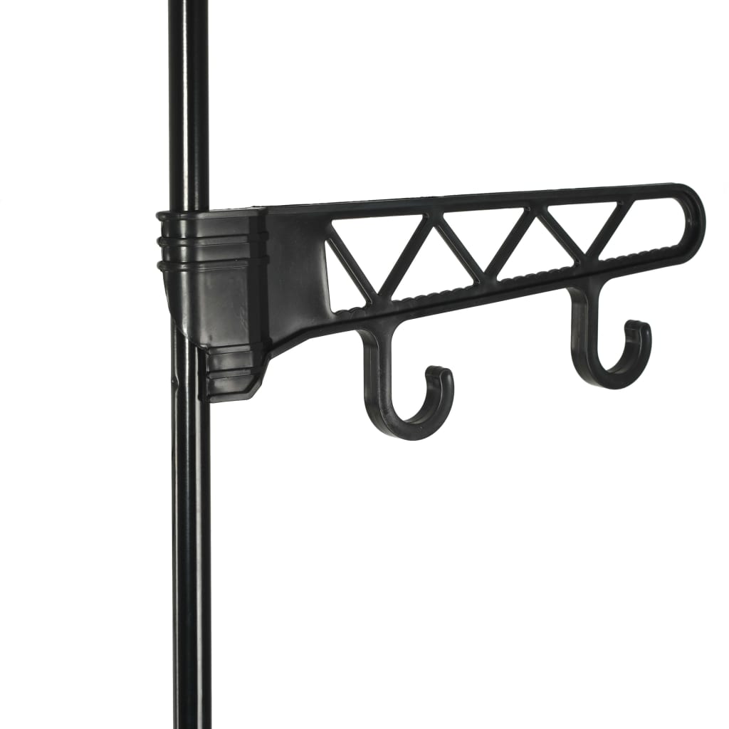 Drēbju pakaramais, tērauds un neausts audums, 55x28,5x175cm, melns