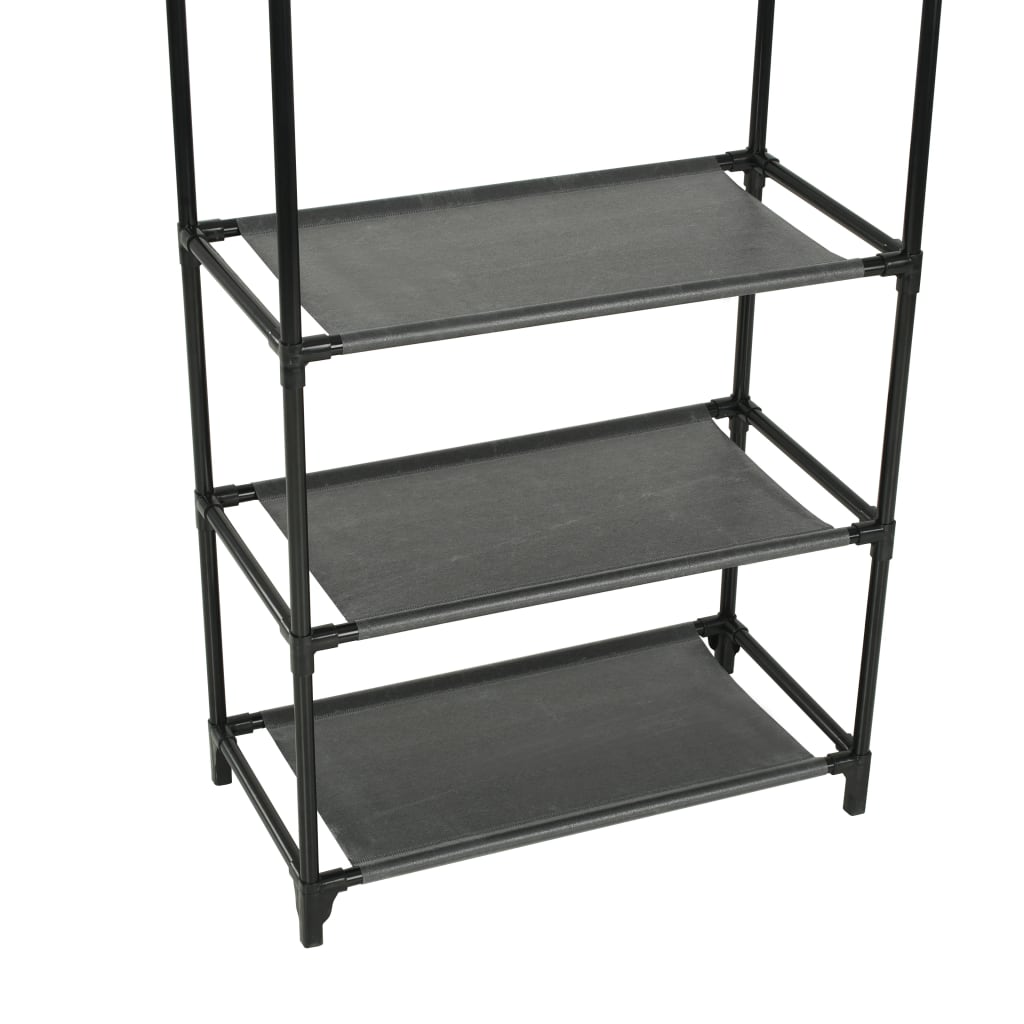 Drēbju pakaramais, tērauds un neausts audums, 55x28,5x175cm, melns