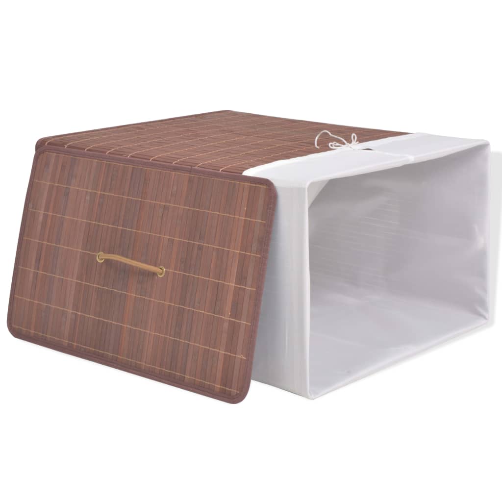 Laundry basket, brown, bamboo, rectangular