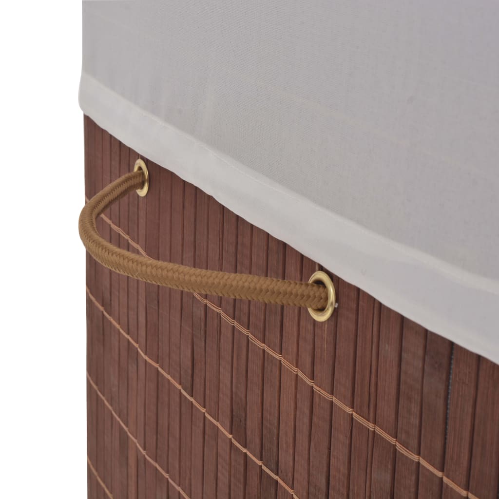 Laundry basket, brown, bamboo, rectangular