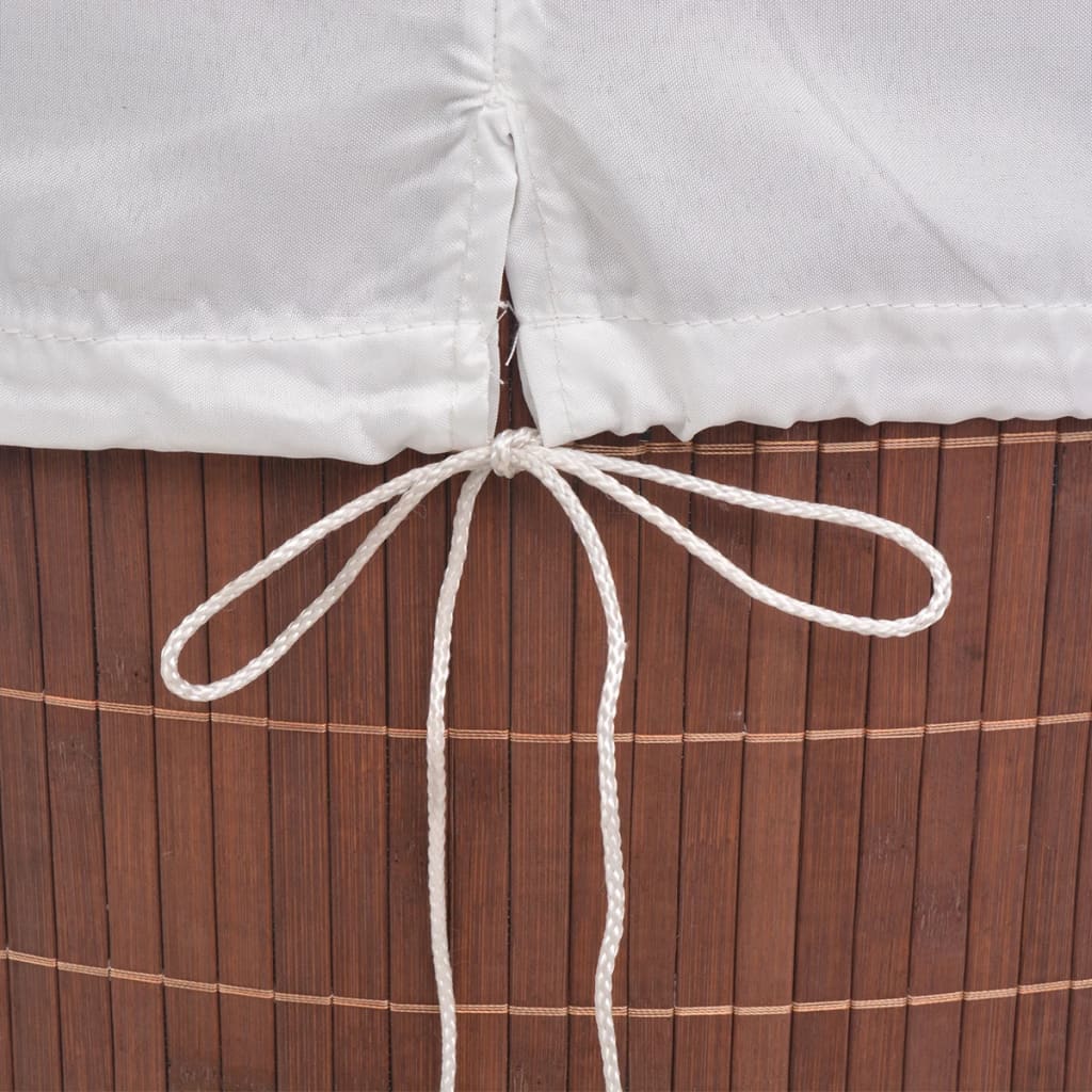 Laundry basket, brown, bamboo, rectangular