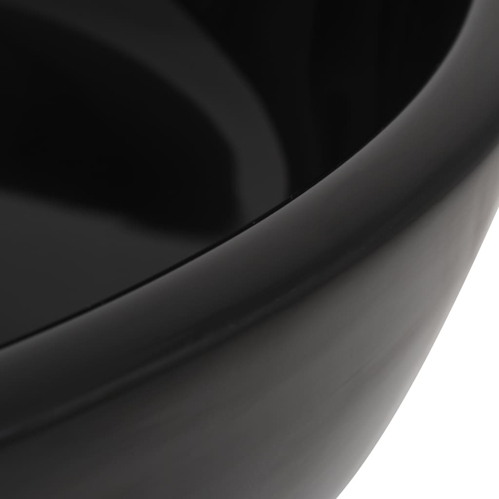Washbasin, black, 42x12cm, ceramic, round