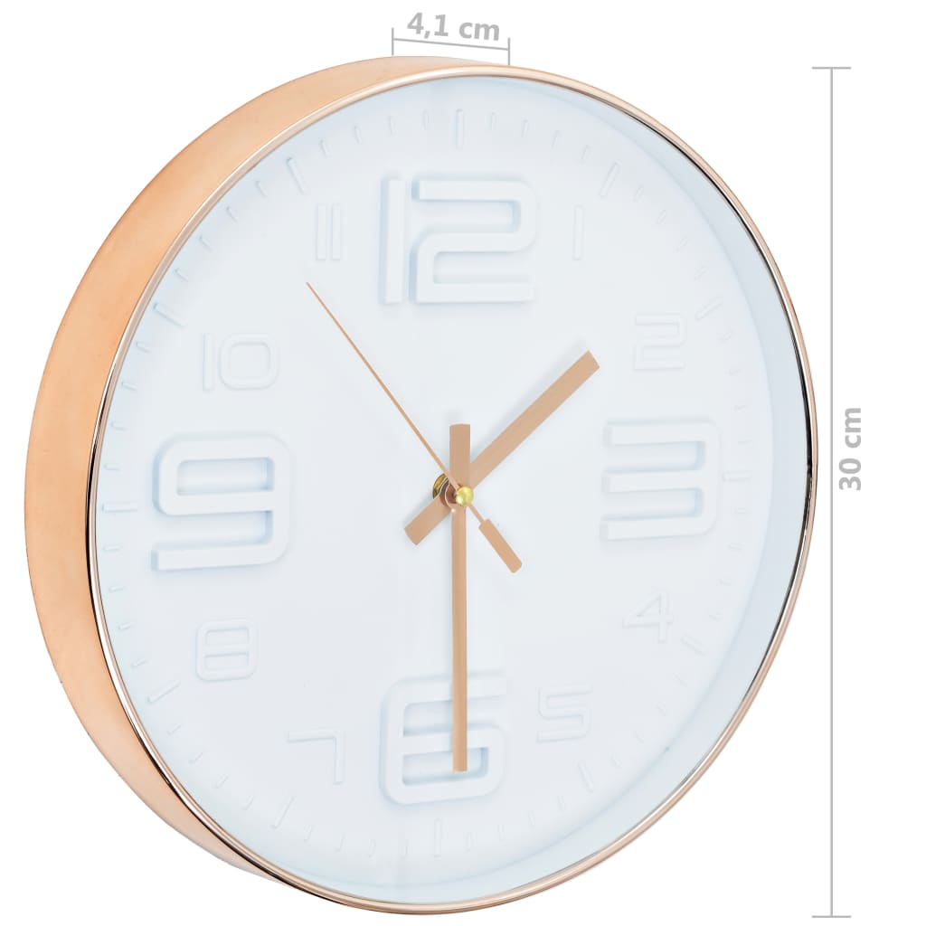 Wall clock, 30cm, copper imitation