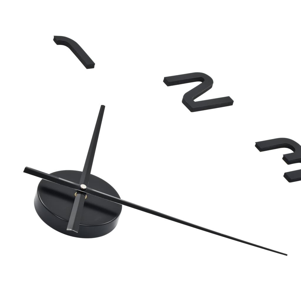 Wall clock, black, 100cm, modern design, 3D, XXL